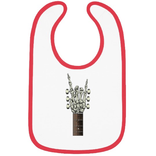 Rock On Skeleton Hand Guitar Rock Roll Rock Band Bibs