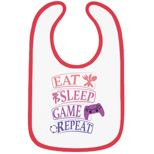 eat sleep game repeat Bibs