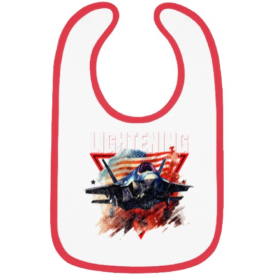 F35 Lightning Fighter Jet Plane Veteran Military Bibs