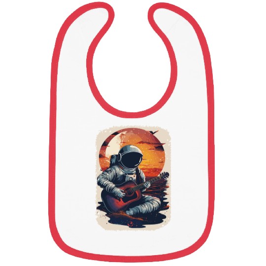 Astronaut Guitar Player Space Music Lover Bibs