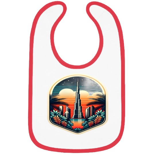 Dubai City United Arab Emirates Vintage Travel Bibs