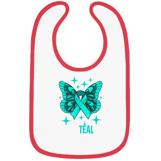 I Wear Teal For Ovarian Cancer Awareness Bibs