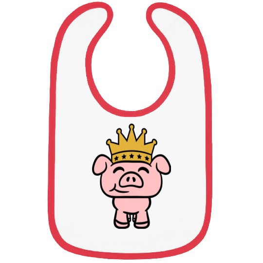 Pig King Queen Crown Prince Princess Piggy Piglet Bibs