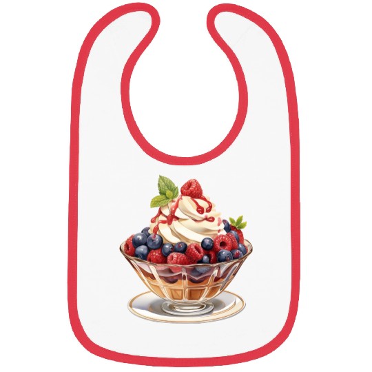 Fruity Raspberries and Blueberries Parfait Sundae Bibs