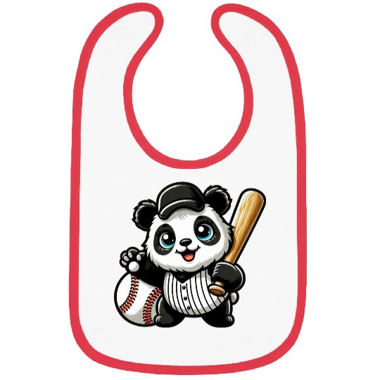 Panda Baseball Player in Action Bibs