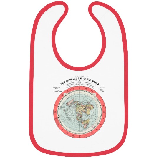 Flat Earth Theory World Map - Funny Conspiracy The Bibs