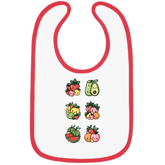 Sweet fruit sticker set Bibs
