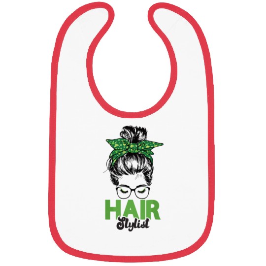 Hairstylist St Patrick's Day Shamrock Messy Bun Bibs