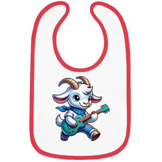 Cute Goat Guitarist E-Guitar Design Bibs