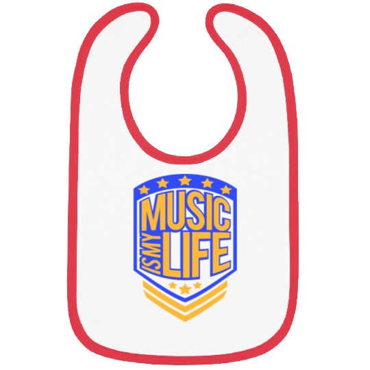 Music Is My Life Party Club Concert Sound Love Bibs