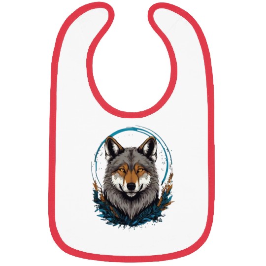 Flag Wolves July Howling Wolf Bibs