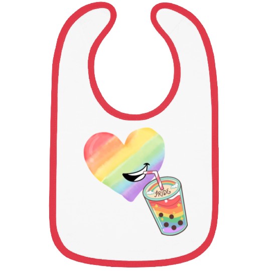 Rainbow heart Bibs