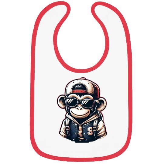Bibs Funny of a monkey dressed as rap