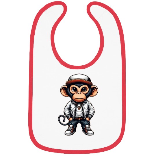Bibs Funny of a monkey dressed as rap