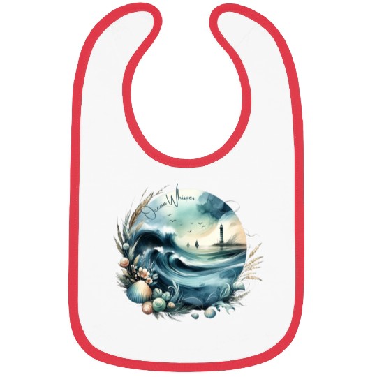 Ocean Whisper: Serene Seascape Art Bibs