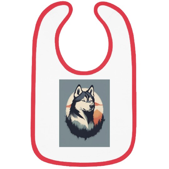 Husky Dog 2 - Japanese Old Vintage Bibs