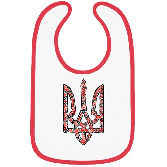 Ukraine trident Tryzub in red and black colors Bibs