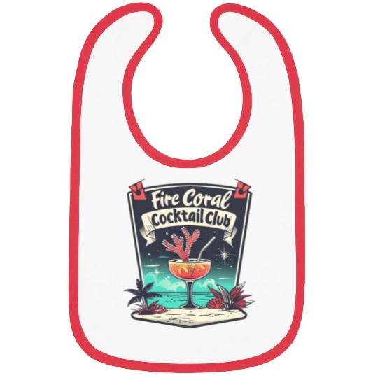 Fire Coral Cocktail Club Bibs