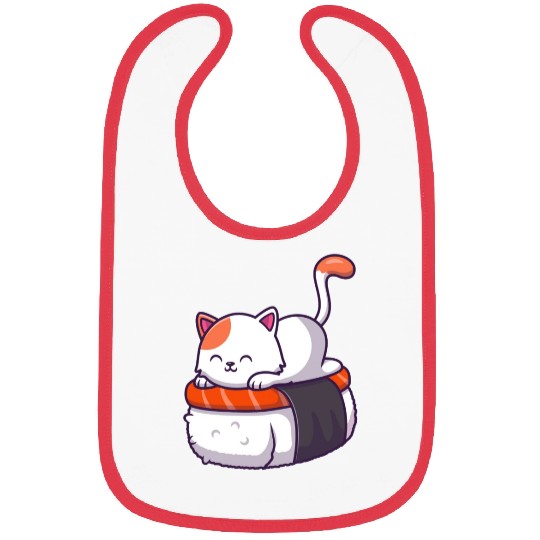 Sushi Cat Lover Japanese Kawaii Anime Neko Manga Bibs