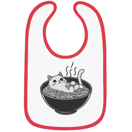 Ramen Cat Kawaii Anime Otaku Bowl Japanese Noodles Bibs