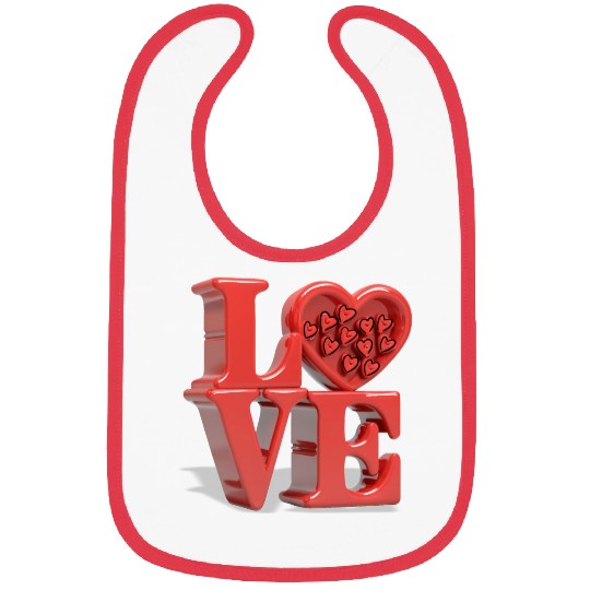 Red 3D inscription LOVE Bibs