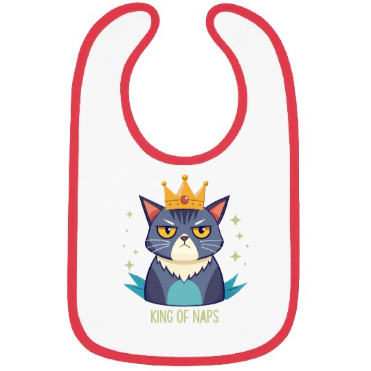 Grumpy King of Naps Cat Bibs