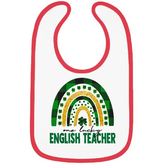 One Lucky English Teacher Rainbow St Patricks Day Bibs
