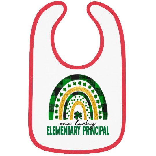 One Lucky Elementary Principal Rainbow St Patricks Bibs