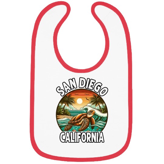 California Beach, San Diego Sea Turtle Beach Bibs