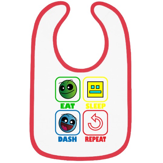 Eat Sleep Dash Repeat Video Game Geometry Video Bibs