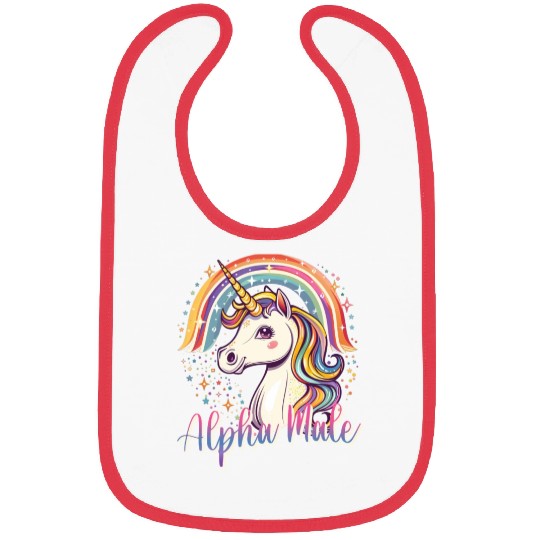 Funny Alpha Male Unicorn Bibs