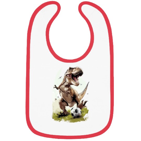 Soccer Player Dinosaur Bibs