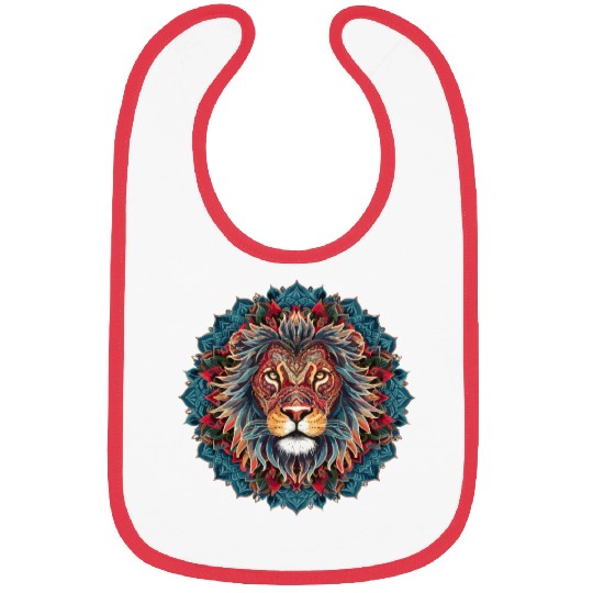 Lion Mandala for a Art lover Lion fan Bibs
