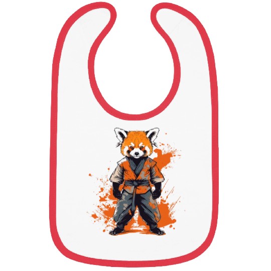 Shaolin style red panda Bibs