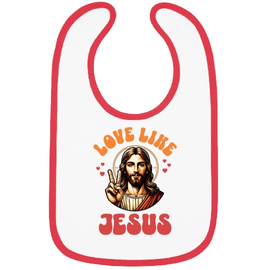 Love Like Jesus Retro 70s Style Bibs