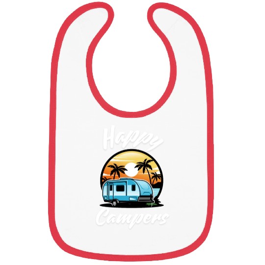 Funny Camping Hiking Lover Present Happy Camper Bibs