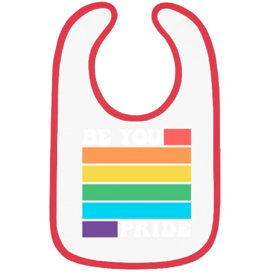 Be You LGBTQ Gay Lesbian Pride Ally Rainbow Flag Bibs
