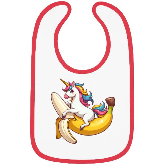 Unicorn on banana Bibs