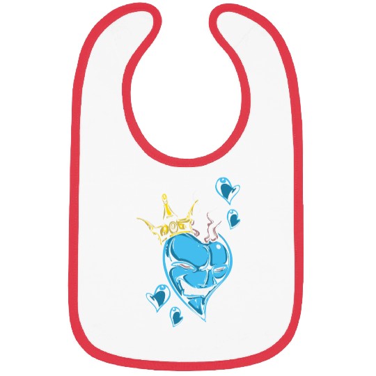 Modern Heart King Crown Card Inspired Artwork Bibs