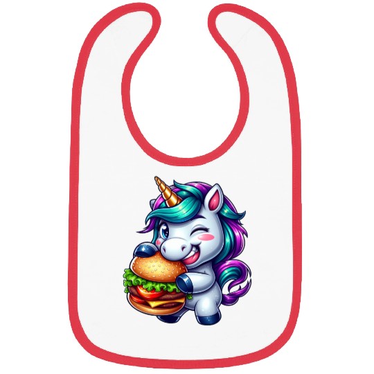 Unicorn Hamburger Cheeseburger Bibs