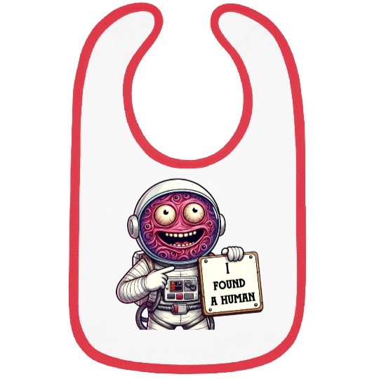 I found Human , Alien sticker Bibs