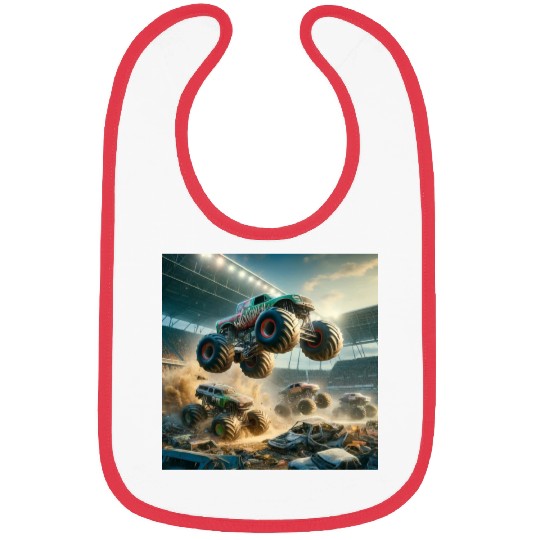 Monster Madness Monster Trucks Bibs