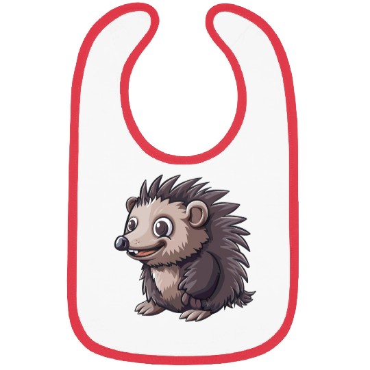 Adorable Smiling Hedgehog Illustration Bibs