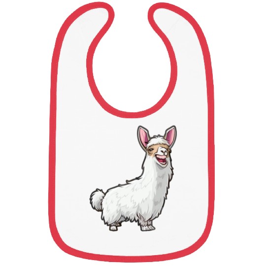 Smiling Llama With Bunny Ears Bibs
