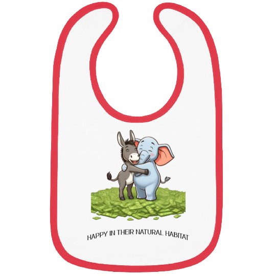 Funny Republican Party Elephant Democratic Donkey Bibs