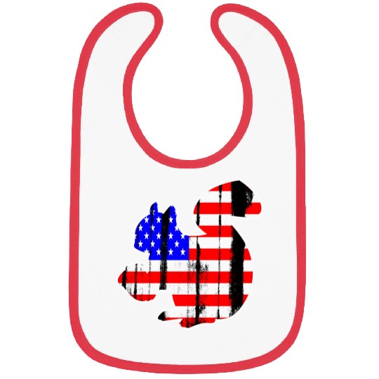 USA American Flag Squirrel Chipmunks Animal Lover Bibs