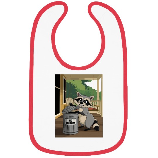 Racoon Trash Panda Metal Trash Can No Vacancy Bibs