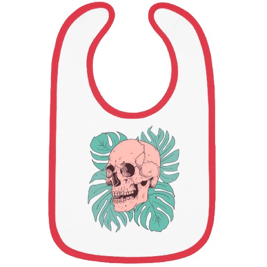 Pink Tropical Skull Bibs