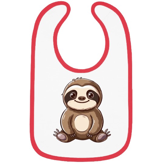 Adorable Smiling Sloth Graphic Bibs