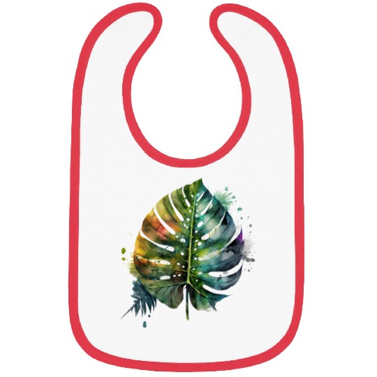 Watercolor Tropical Leaves Clipart, Tropical Leaf Bibs